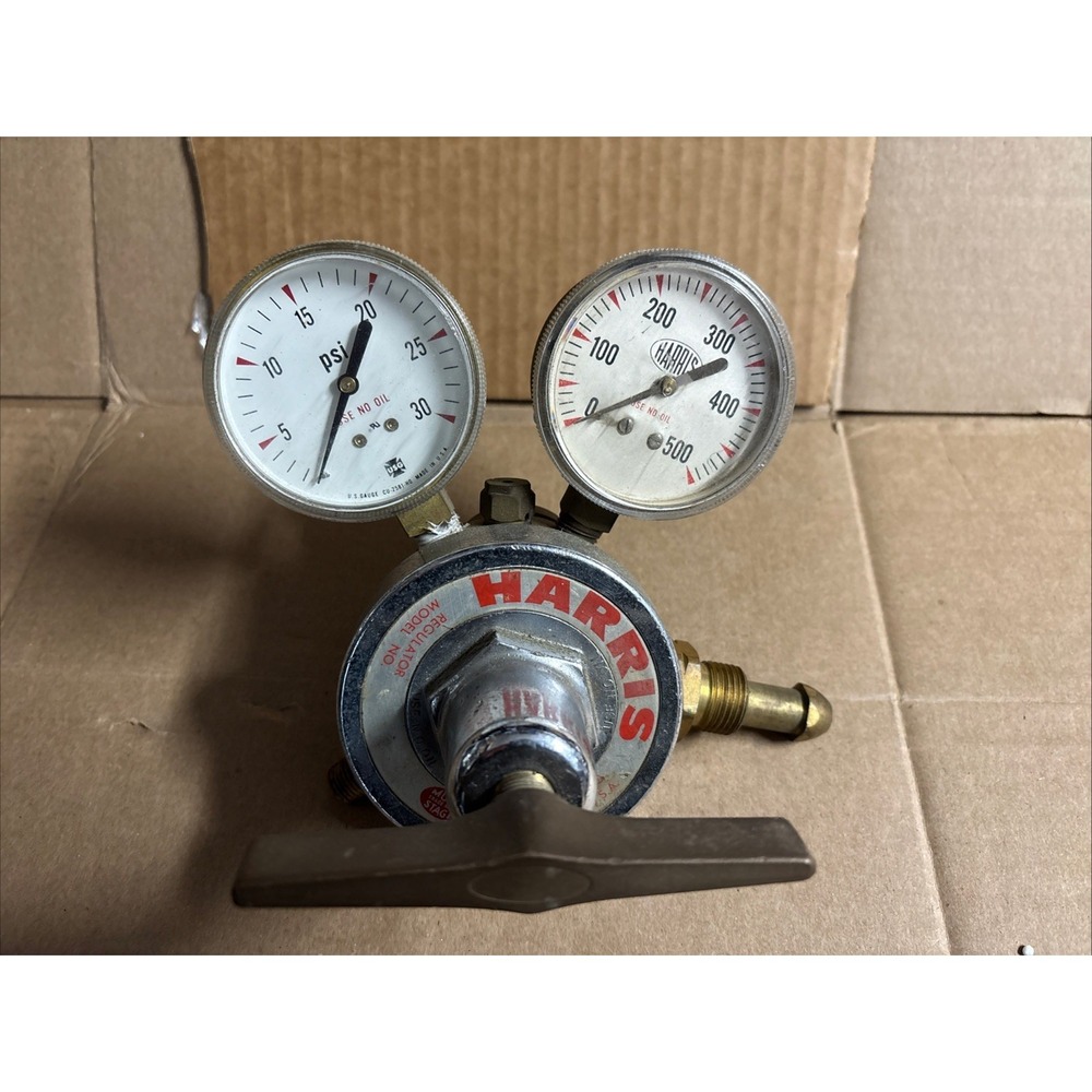 Harris 92-15 Compressed Gas Pressure Regulator with 2 Gauges